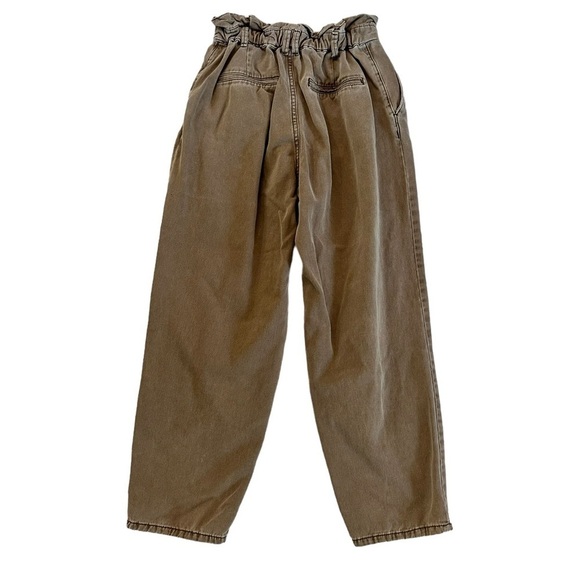 Zara 100% Cotton Paper Bag Pants Size 4 - Picture 13 of 16